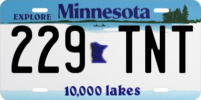 MN license plate 229TNT