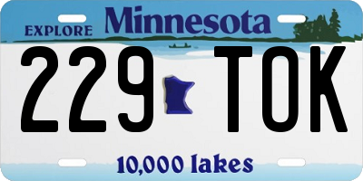 MN license plate 229TOK