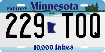 MN license plate 229TOQ