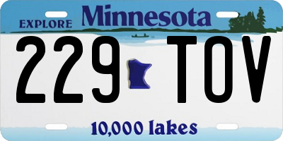 MN license plate 229TOV