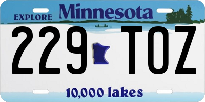 MN license plate 229TOZ