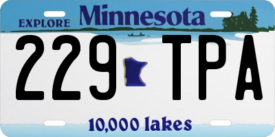 MN license plate 229TPA