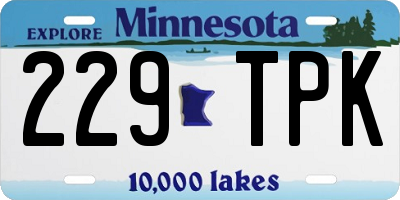 MN license plate 229TPK