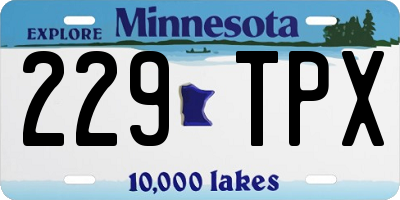 MN license plate 229TPX