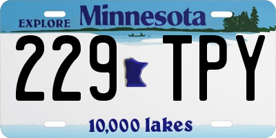 MN license plate 229TPY