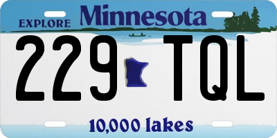 MN license plate 229TQL