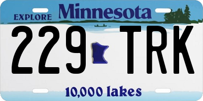MN license plate 229TRK