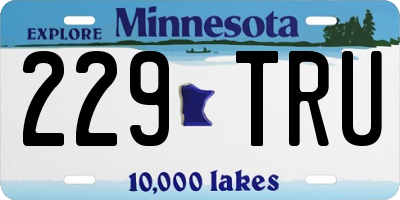 MN license plate 229TRU