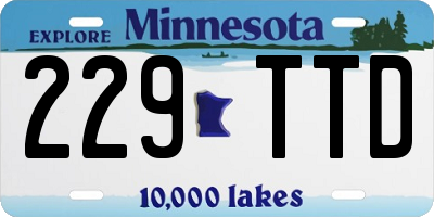 MN license plate 229TTD