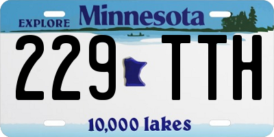 MN license plate 229TTH