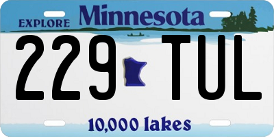 MN license plate 229TUL