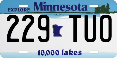 MN license plate 229TUO