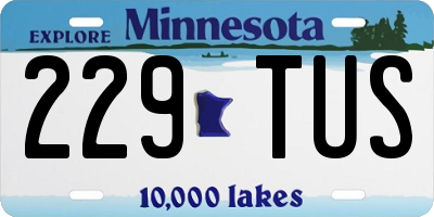 MN license plate 229TUS