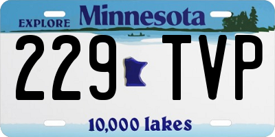 MN license plate 229TVP