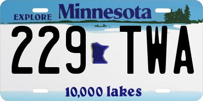 MN license plate 229TWA