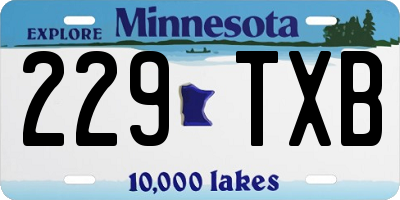 MN license plate 229TXB
