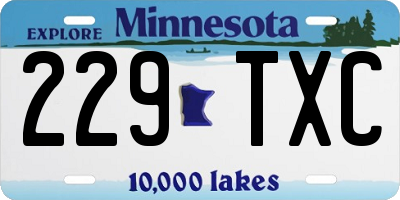 MN license plate 229TXC