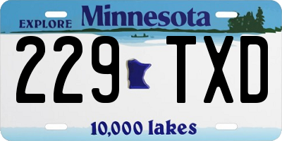 MN license plate 229TXD