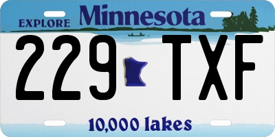 MN license plate 229TXF