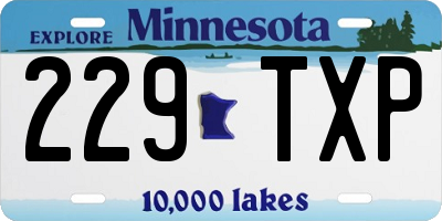MN license plate 229TXP