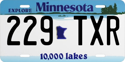 MN license plate 229TXR