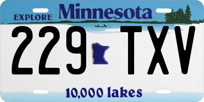 MN license plate 229TXV