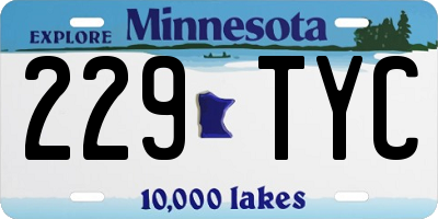 MN license plate 229TYC