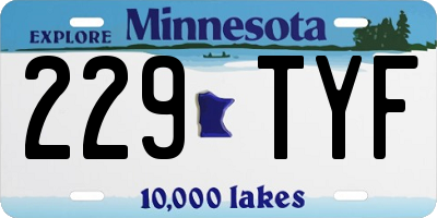 MN license plate 229TYF