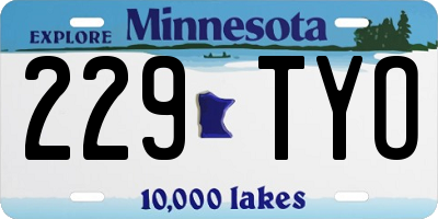 MN license plate 229TYO