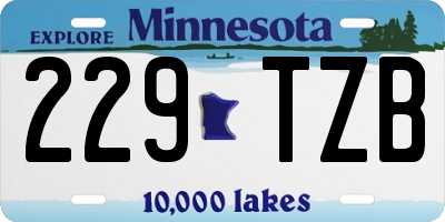 MN license plate 229TZB