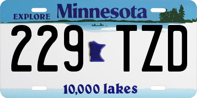 MN license plate 229TZD