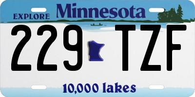 MN license plate 229TZF