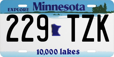 MN license plate 229TZK