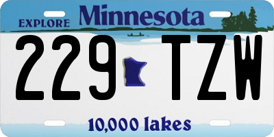 MN license plate 229TZW
