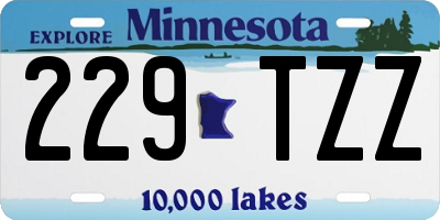 MN license plate 229TZZ