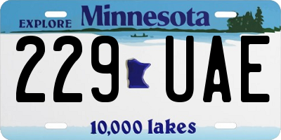 MN license plate 229UAE