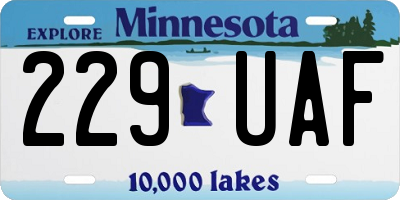 MN license plate 229UAF