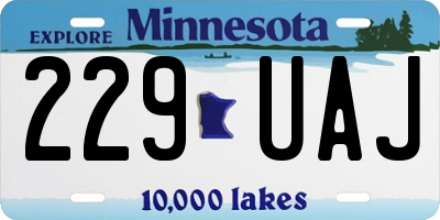 MN license plate 229UAJ