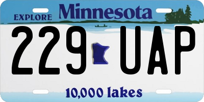 MN license plate 229UAP