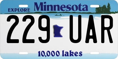 MN license plate 229UAR