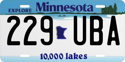 MN license plate 229UBA