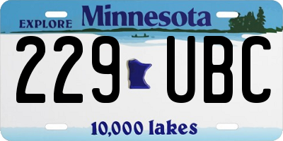 MN license plate 229UBC