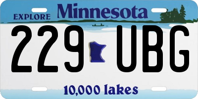 MN license plate 229UBG
