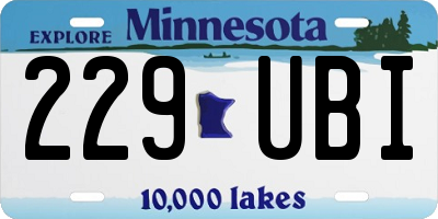 MN license plate 229UBI