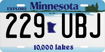 MN license plate 229UBJ