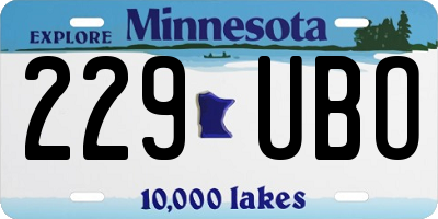 MN license plate 229UBO