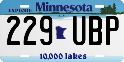 MN license plate 229UBP