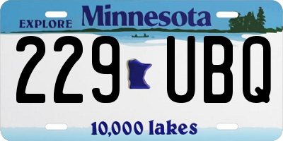 MN license plate 229UBQ