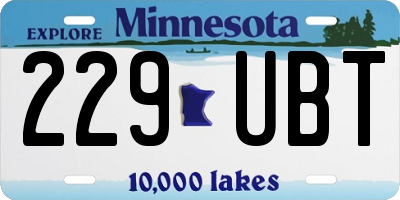 MN license plate 229UBT