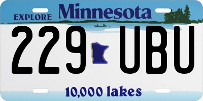 MN license plate 229UBU